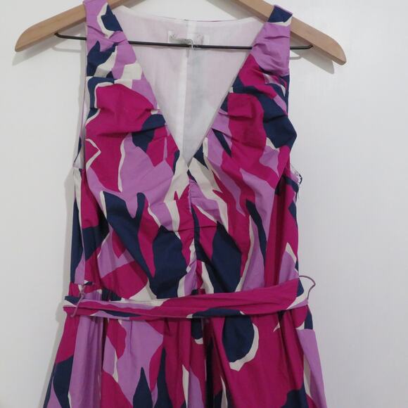 Banana Republic Small Purple Floral Midi Dress Poplin - Picture 3 of 7